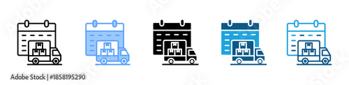 Delivery Date icon set multiple style collection