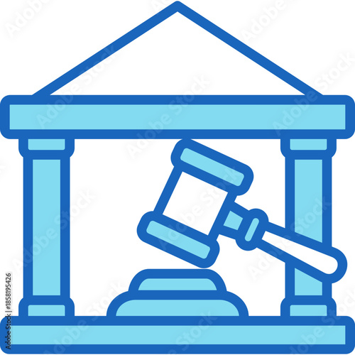 Court Building blue icon