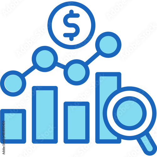 Profit Analysis blue icon