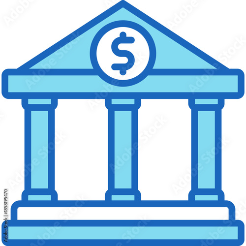 Banking Institution blue icon