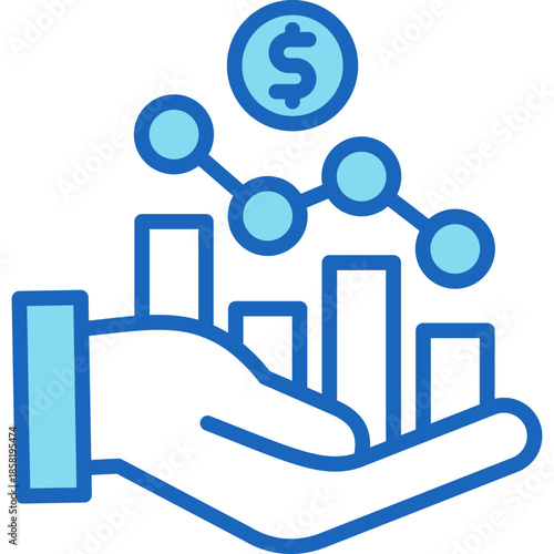 Financial Decline blue icon