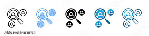 Candidate Search icon set multiple style collection