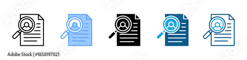 Cv Document icon set multiple style collection