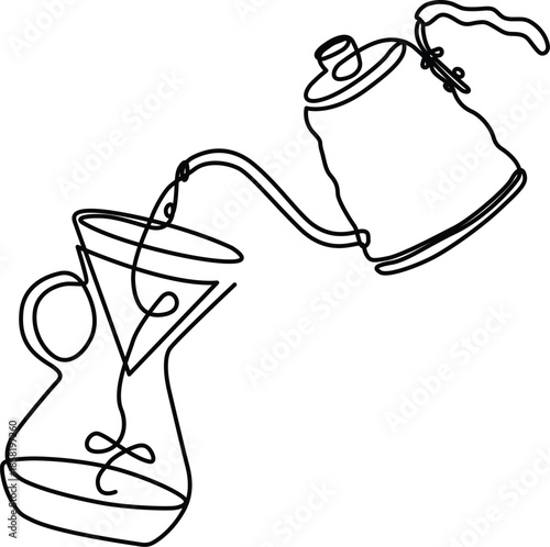 Traditional coffee pouring method Vector