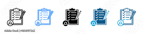 Survey Checklist icon set multiple style collection