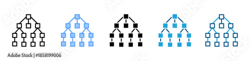 Hierarchy Chart icon set multiple style collection