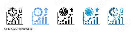 Growth Driver icon set multiple style collection