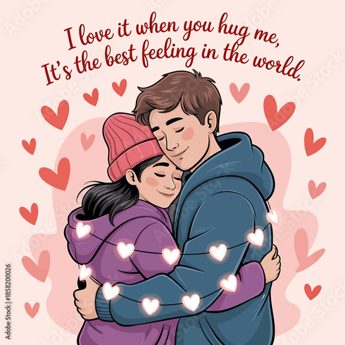 Couple embracing each other with love and affection