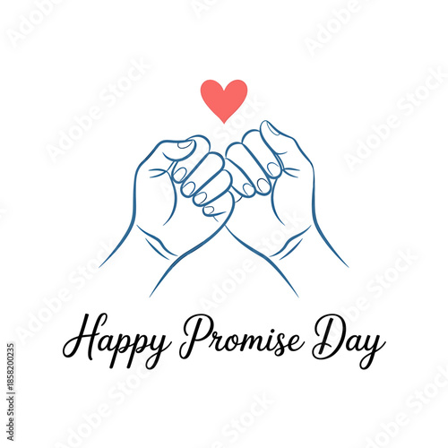 Happy promise day illustration with hands and heart
