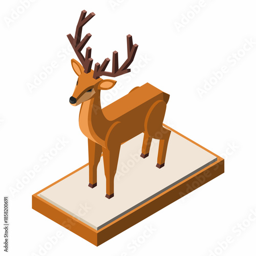 A beautifully crafted wooden model of a deer figurine stands majestically, representing artistry and craftsmanship while highlighting nature's beauty and symbolism in decor.