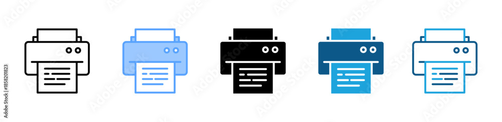 Foto Fax Machine icon set multiple style collection