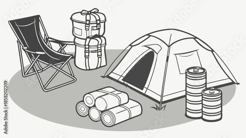 Adventure Ready Camping Gear for Outdoor Exploration and Recreation, Perfect for Summer Getaways and Family Vacations, Inspiring Freedom and Relaxation