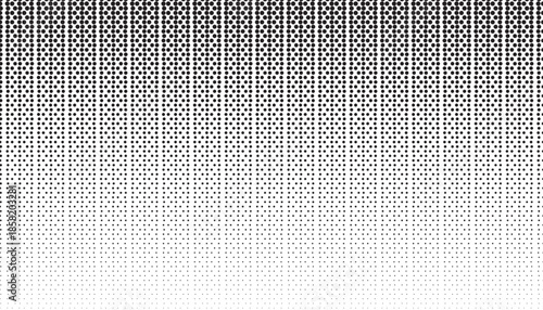 Black halftone dot gradient texture background with fading dots pattern for abstract print and design use