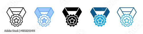 Gold Medal icon set multiple style collection