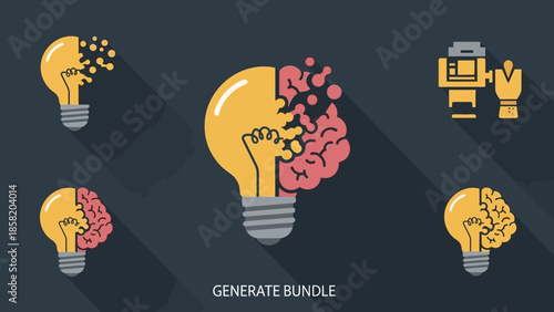 Light Bulb Ideas and Brainstorming Concepts.