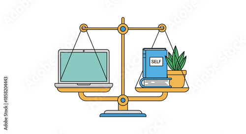 Balance between technology and self-improvement on scale