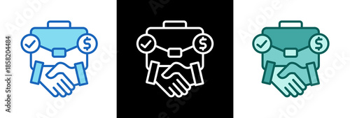 Business Deal triple icon