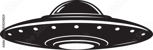 Science Fiction UFO Spaceship Silhouette Futuristic Design