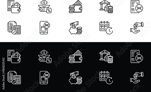 Payday Outline Icon Pack