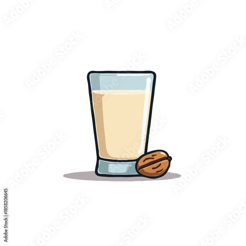 Nutritious walnut milk beverage presented elegantly in a glass ideal for healthy lifestyle