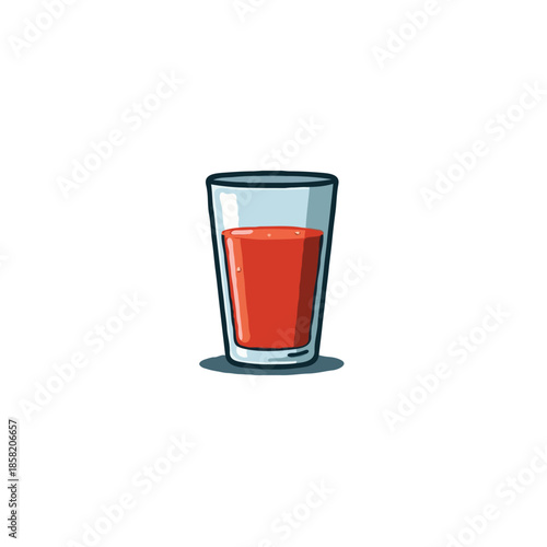 Refreshing tomato juice illustration offering a simple and healthy beverage concept with clean and