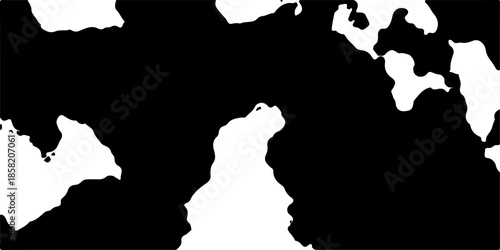 Isolated black vector silhouette of a woman, girl, and man standing on a white world map outline featuring Europe, America, and France for a geography atlas illustration