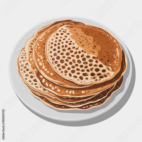 This mouthwatering image showcases a plate of fluffy pancakes, highlighting their perfect texture and inviting appearance, ideal for breakfast lovers and culinary enthusiasts.