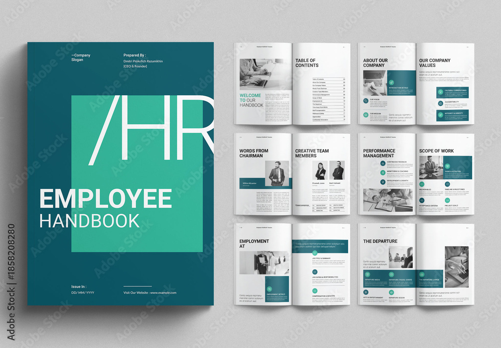 Work Handbook Layout Example Employee Handbook Template Design Layout Stock Template | Adobe Stock