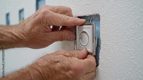 Hands Install a Smart Home Device