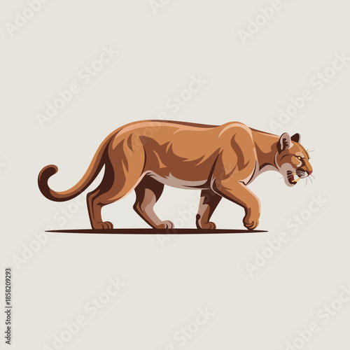 A wild cougar walks confidently through its natural habitat, symbolizing strength and grace in the wilderness, highlighting the beauty of nature and wildlife.
