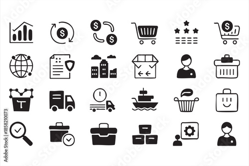 Business Logistics UI Icons for Online Retail and Operations Systems