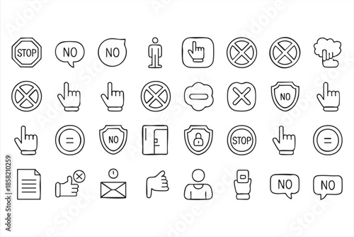 Restriction and Access Denied Icons for Security and Permission Interfaces