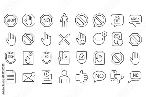 Stop and Denied Action UI Icons for User Validation Systems