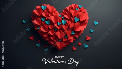 A beautifully crafted paper heart display for a happy valentine's day celebration of love