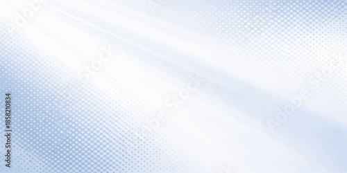 A cool abstract winter background features a frozen white ice texture with soft blue light patterns and crystal frost on a cold nature surface under a clear sky