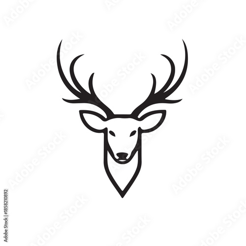 Black Deer Head Silhouette Logo