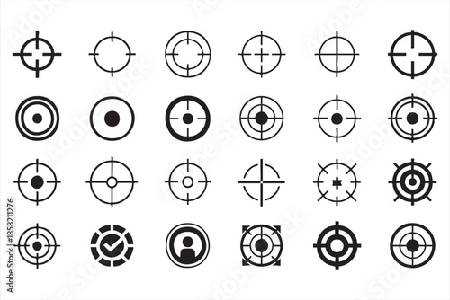 Crosshair Target Icons for Accuracy, Focus, Aiming Systems