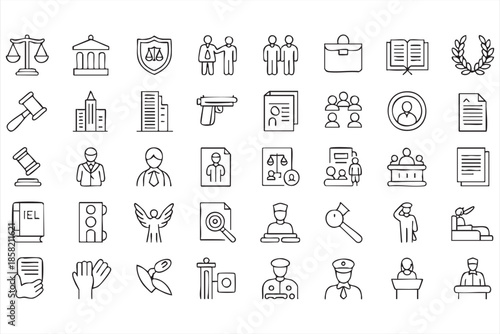 Business Law and Governance Icons for Professional Brand and Web Use