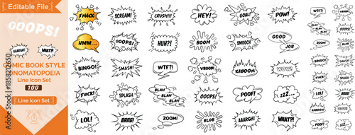 Vibrant comic book speech bubbles pop with excitement, conveying messages like WOW, BAM, NEW, POP, HELLO!