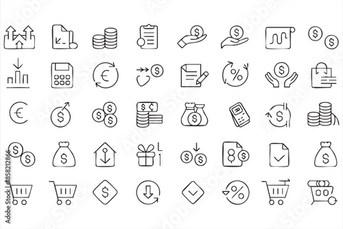 Finance and Money Icons for Business Accounting and Payments