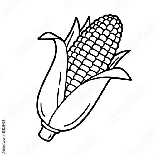 Cartoon vector illustration of a black silhouette Indian elephant wildlife symbol and a nature food apple icon design for coloring book art