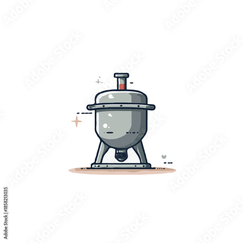 Stylized rendition of an industrial container showcases functional design with meticulous visual