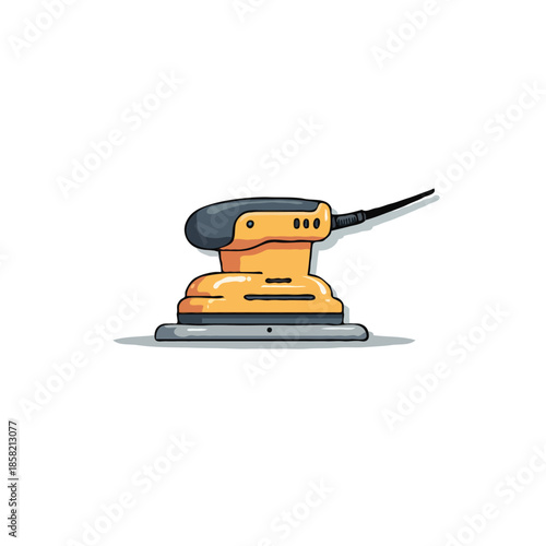 Vivid electric sander illustration showcasing smooth carpentry work and equipment precision for