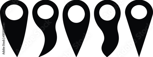 Map location pin icon isolated on white background for navigation and travel design