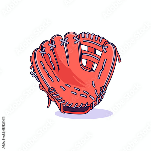 A detailed illustration of a red baseball glove, epitomizing sportsmanship and the spirit of play that comes with baseball season.