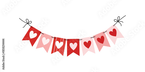 Valentines day heart bunting banner decoration