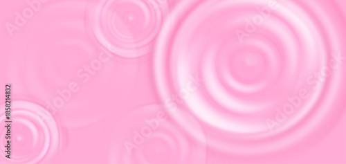 Strawberry yoghurt ripple with pink milk swirl and creamy splash effect top view vector. 3d fruit cream wave texture for beauty background. Dairy yogurt mousse for advertisement relax paint banner