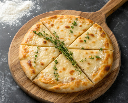 Brown Golden Mushroom Pie with Creamy Filling Freshly Baked Homemade Savory Pie pizza , Close Up short Food Photography with beautiful background. 