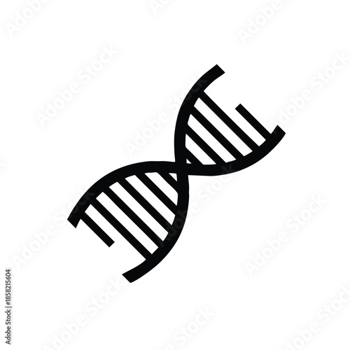 Minimalist DNA Helix Logo Genetics & Biotech Science Icon