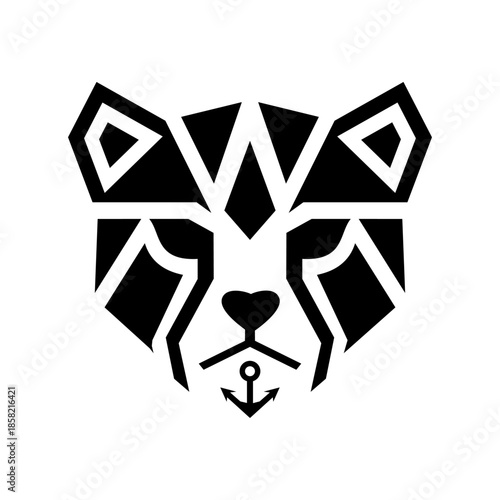 Geometric Tiger Head Symbol